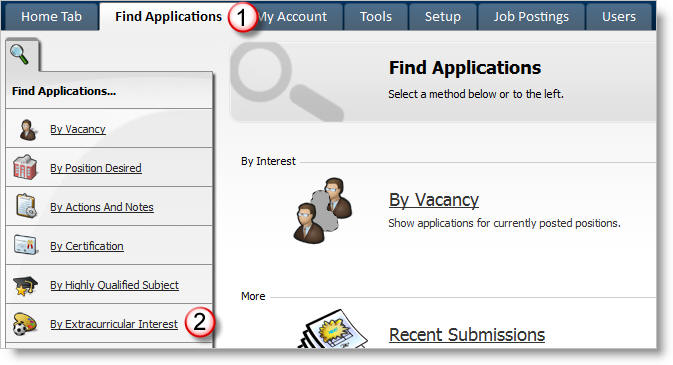 Find Applications by Extracurricular