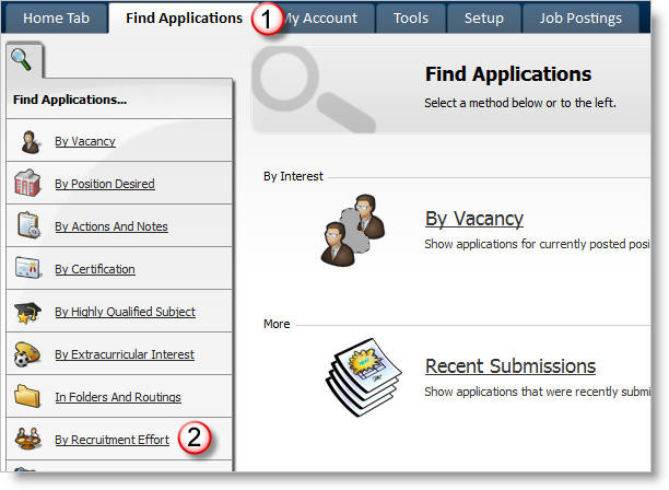 Find Applications>By Recruitment Effort