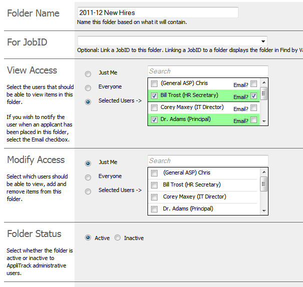 Folder Creation