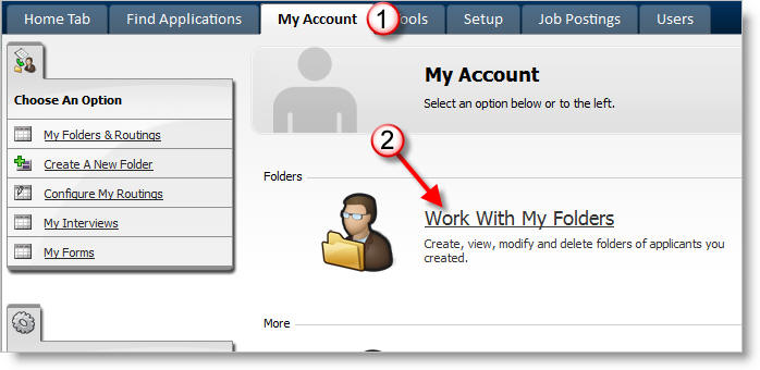 My Account>Work with my Folders