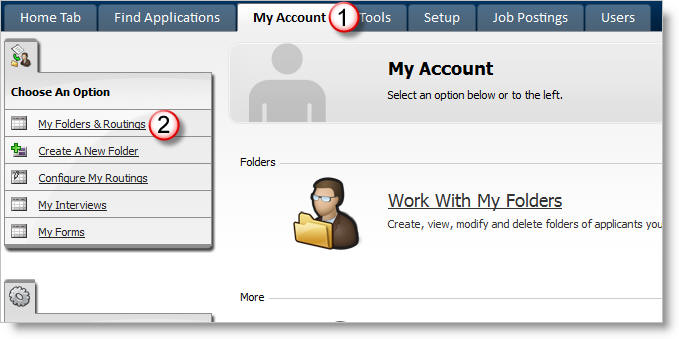 My Account>My Folders & Routings