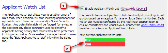 Applicant Watch List Preference image
