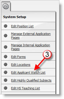 Edit Applicant Watch List