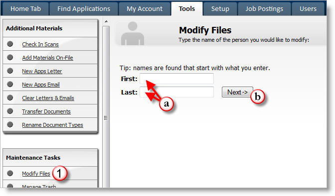 Tools>Modify Files