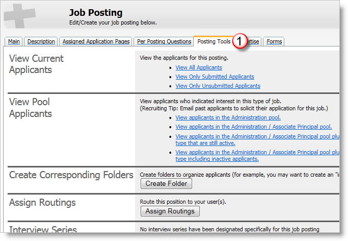 Posting Tools Tab