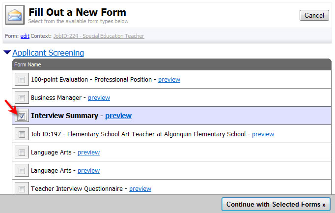 Select Form
