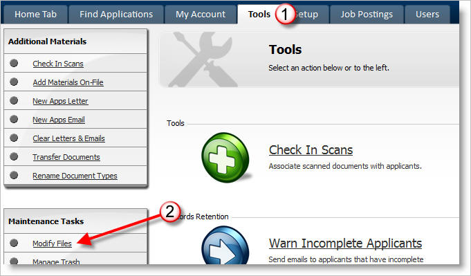 Tools>Modify Files