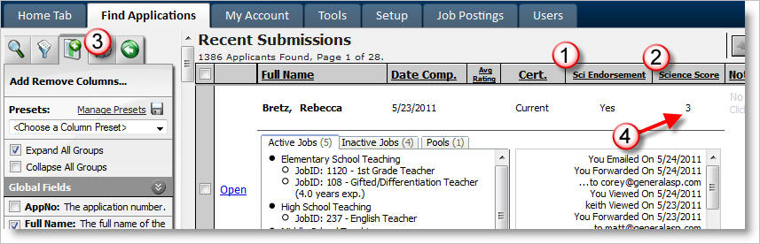 Score Columns