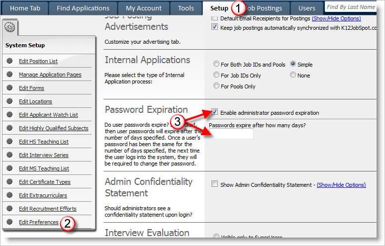 Enable Password Expiration