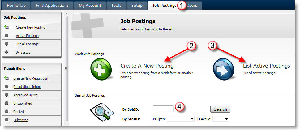 Job Postings Tab