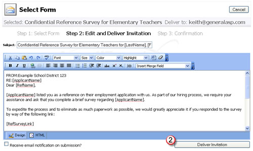 Edit and Deliver Invitation